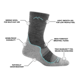 Darn Tough Women's Light Hiker Micro Crew Lightweight Hiking Socks