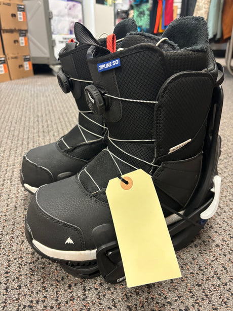 Pre Owned Burton Kids Step On Boots Size 7 & Burton Kids Step on Binding