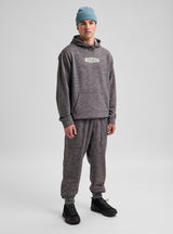 Men's Burton Oak Fleece Pants - Gotham Gray Heather - on model