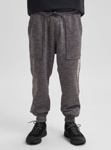 Men's Burton Oak Fleece Pants - Gotham Gray Heather - on model