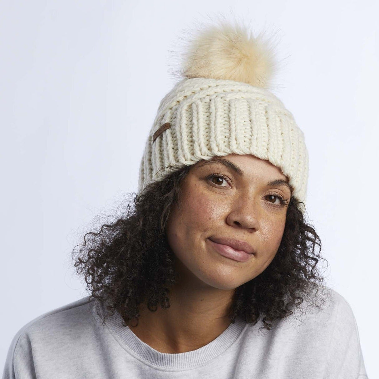 Coal Maizy Knit Faux Fur Pom Beanie