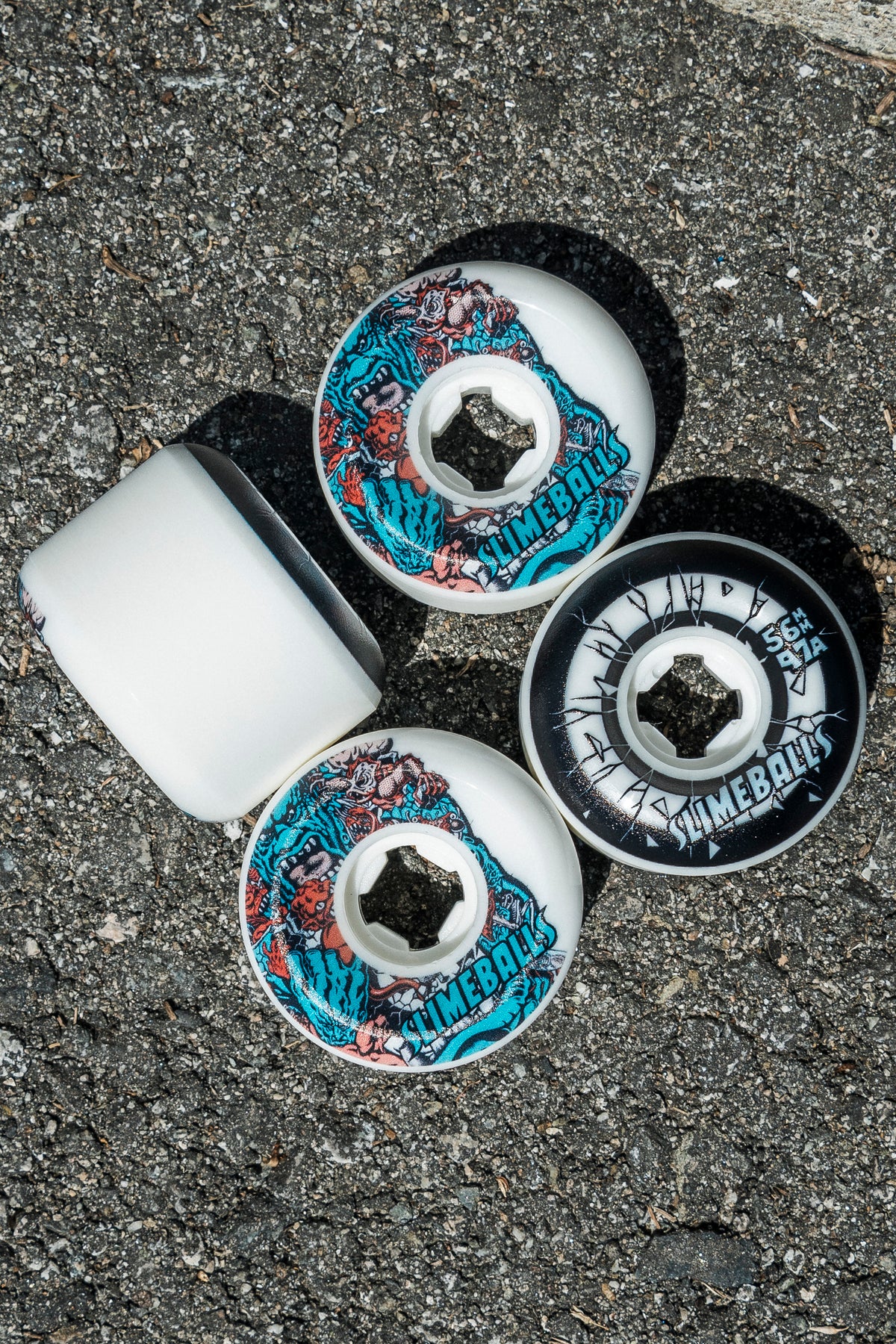 Slime Balls 97a Rob Roskopp Five Reissue Full Combo White 56mm Skateboard Wheels