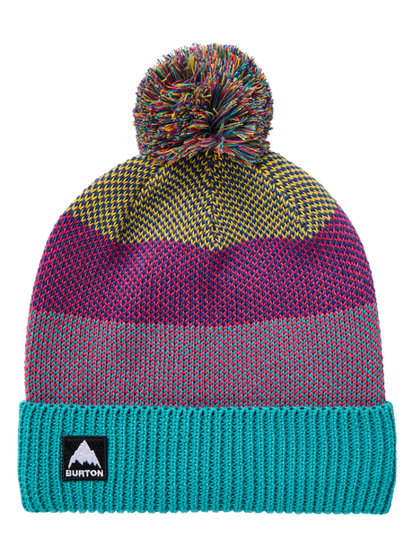 Kids' Burton Fleece-Lined Pom Beanie - Goldenrod/Azalea Pink/Pacific Teal