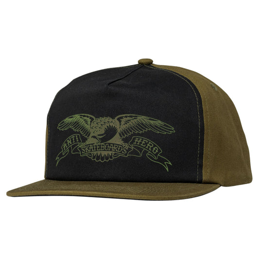 Anti Hero Basic Eagle Snapback Hat - Olive/Black