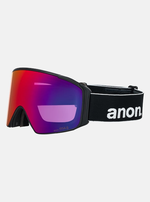 Anon M4S Goggles (Cylindrical) + Bonus Lens + MFI® Face Mask - Black/Perceive Sunny Red