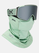 Anon M4S Goggles (Cylindrical) + Bonus Lens + MFI® Face Mask - Soft Sage/Perceive Sunny Onyx