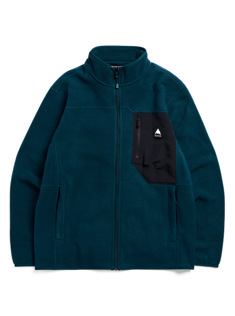 Burton Men's Cinder Full-Zip Fleece - Atlantic Teal - flat