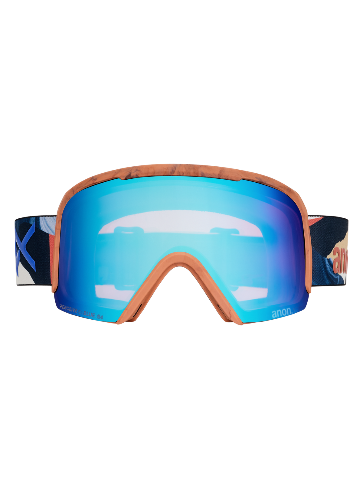 Anon Nesa Goggles + Bonus Lens + MFI® Face Mask - Marble Collage + Perceive Variable Blue Lens 2027