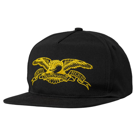 Anti Hero Basic Eagle Snapback Hat - Black/Mustard