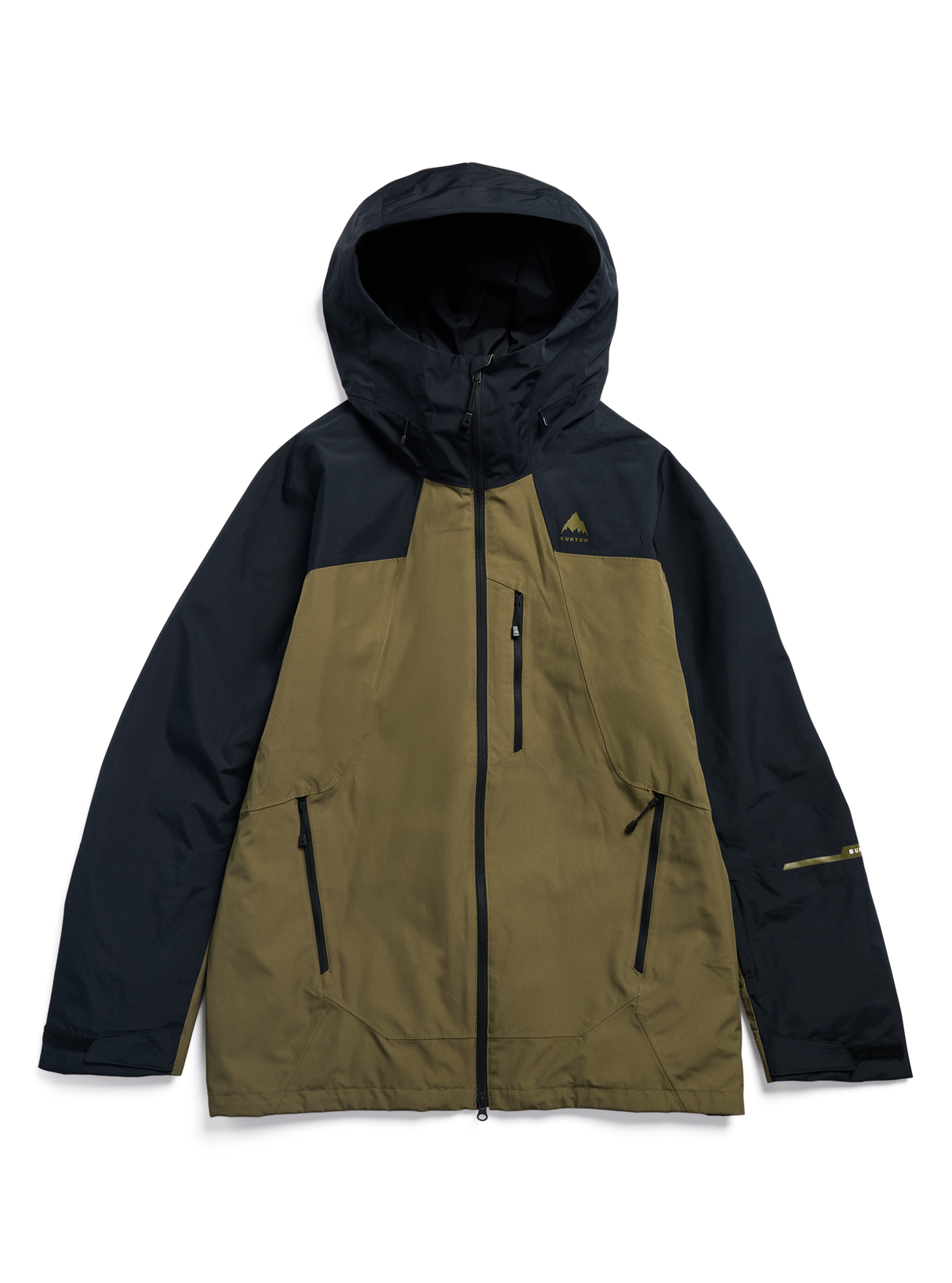 Men's Burton Reserve 2L Insulated Jacket - True Black/Dried Moss - flat