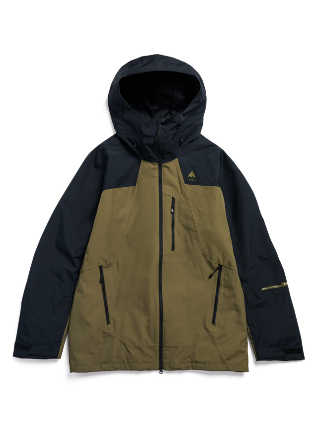 Men's Burton Reserve 2L Insulated Jacket - True Black/Dried Moss - flat
