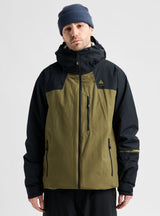Men's Burton Reserve 2L Insulated Jacket - True Black/Dried Moss - on model