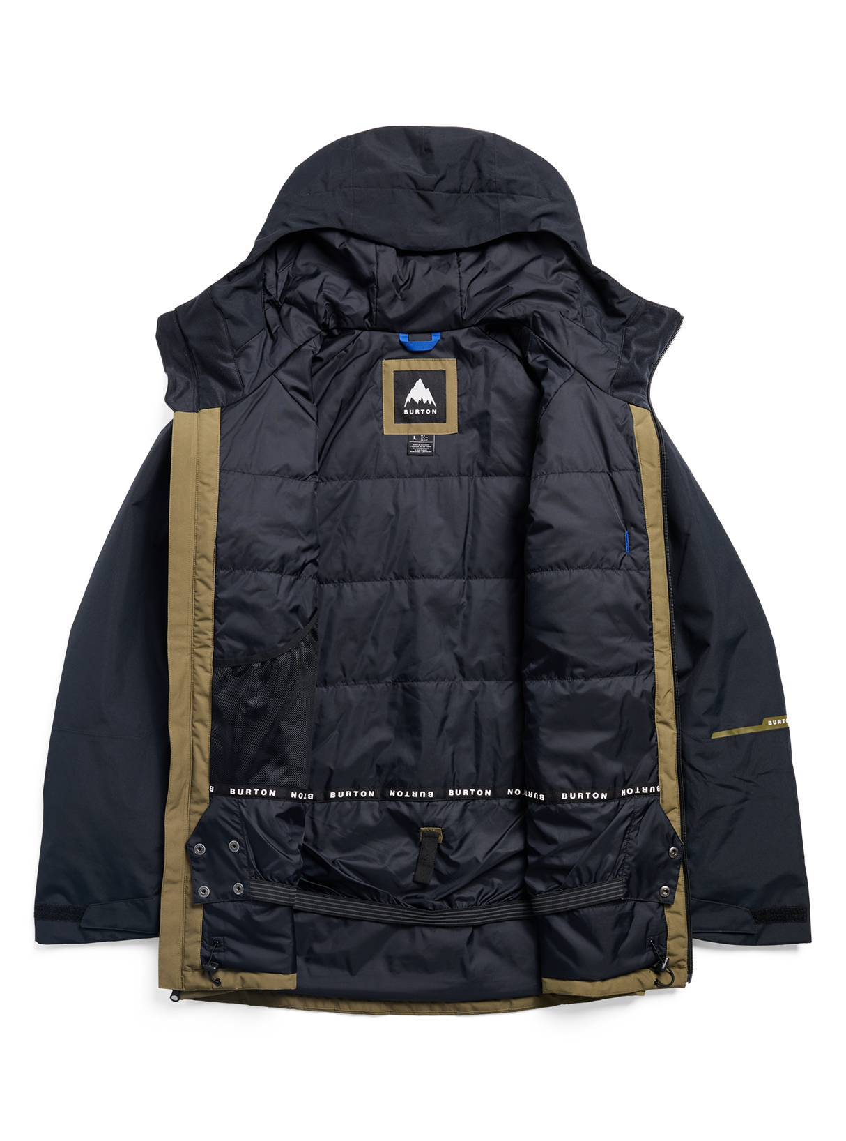 Men's Burton Reserve 2L Insulated Jacket - True Black/Dried Moss - feature detail