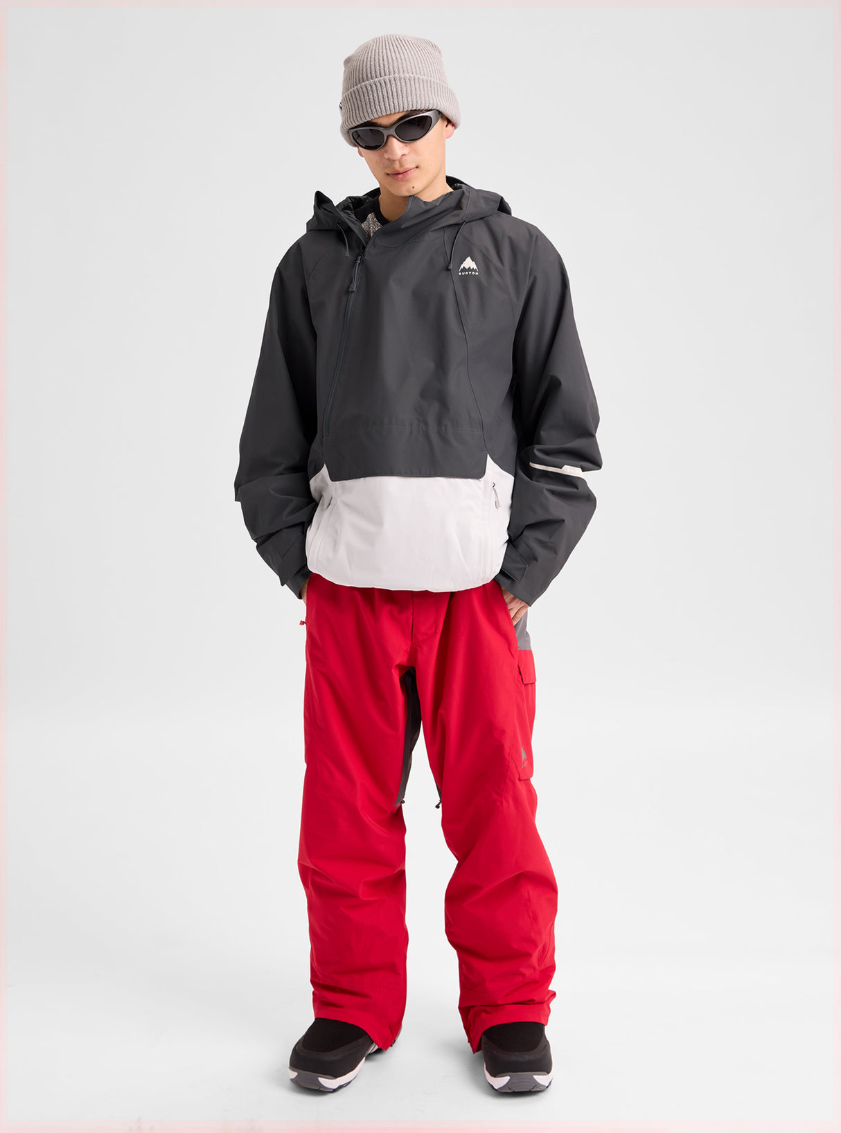 Men's Burton Reserve 2L Relaxed Anorak Jacket - Gotham Gray/Gray Cloud - detail