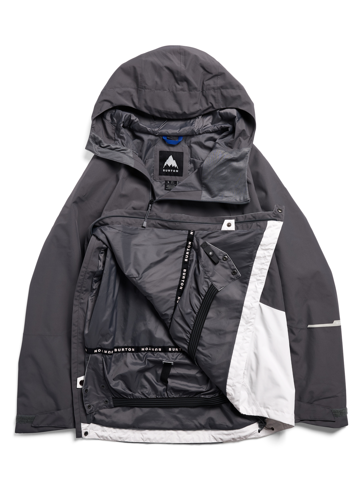 Men's Burton Reserve 2L Relaxed Anorak Jacket - Gotham Gray/Gray Cloud - feature detail