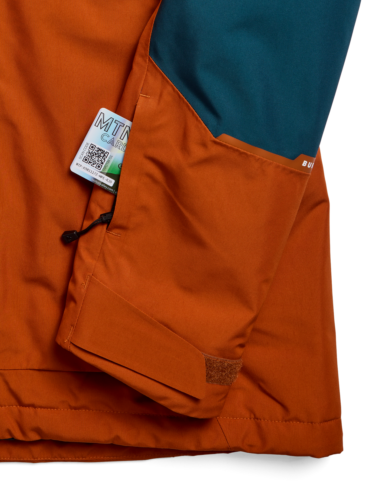 Women's Burton Reserve GORE-TEX 2L Insulated Jacket - Atlantic Teal/Spiced Chai - feature detail