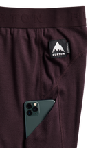 Men's Burton Merino Blend Midweight Base Layer Pants - Bear Hug Brown - detail