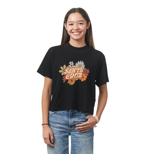 Santa Cruz Women's Oversized Crop Short T-Shirt -  Black