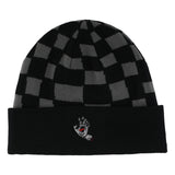 Santa Cruz Screaming Hand Long Shoreman Black Checker Beanie