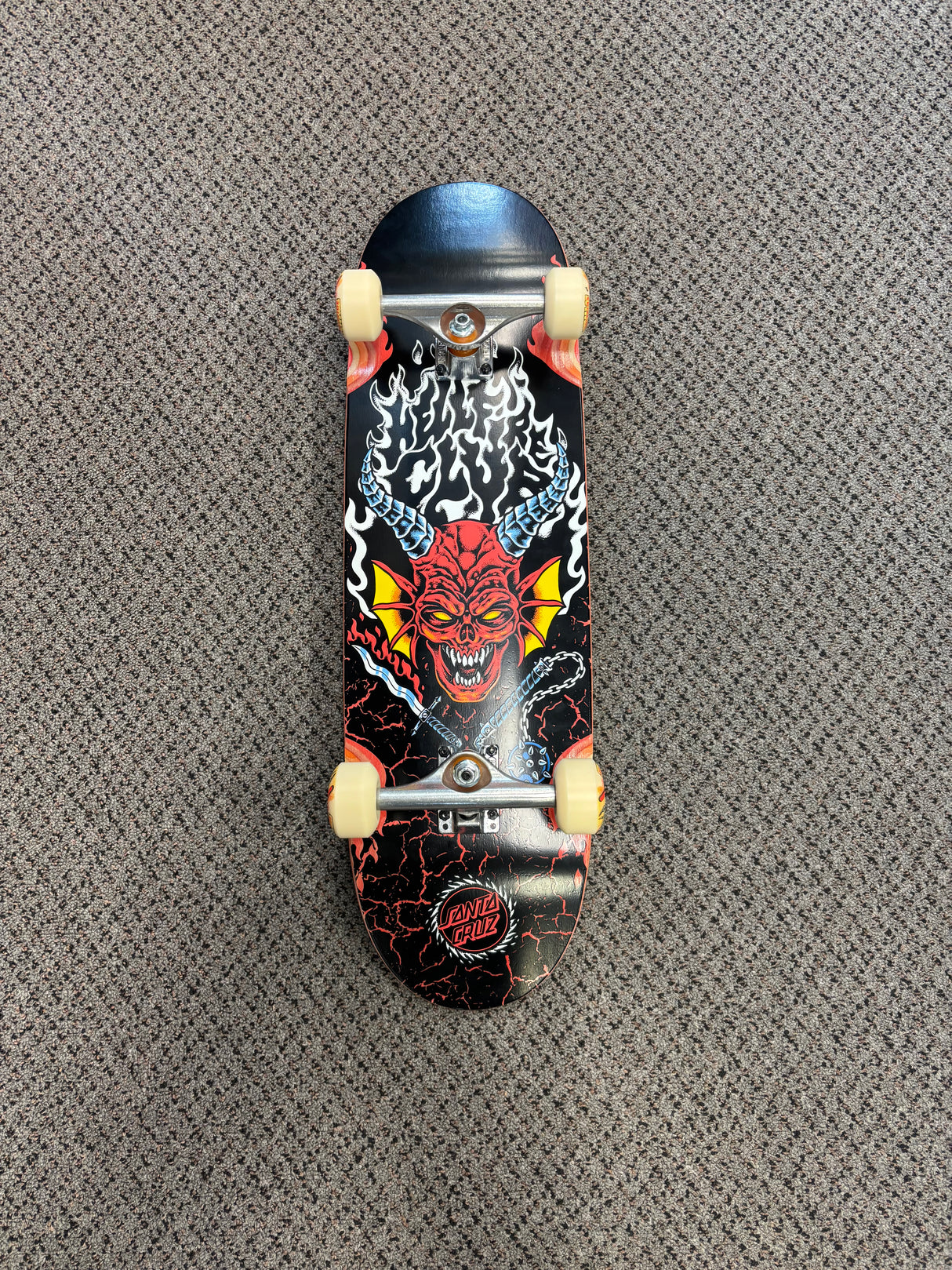 Santa Cruz Skateboards X Stranger Things Hellfire Club Flames 9.00" Skateboard Complete