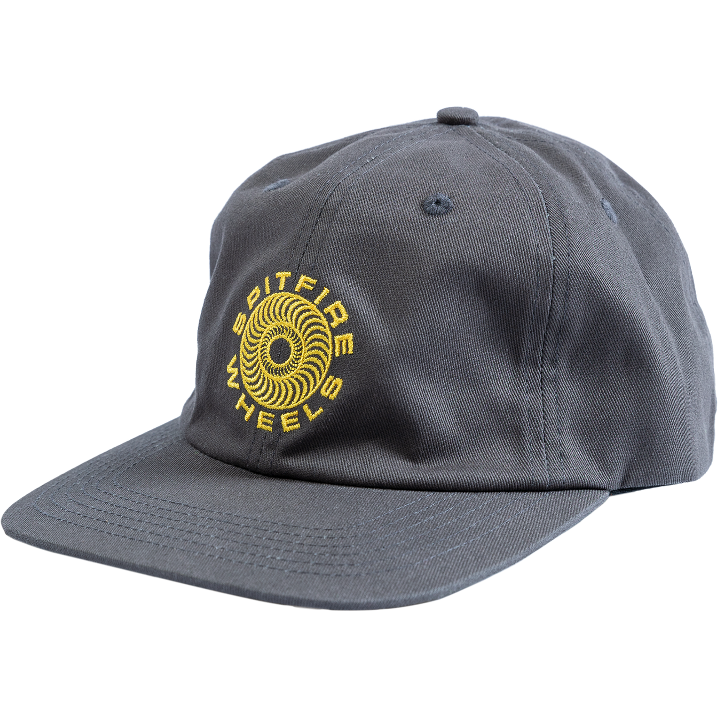 Spitfire Classic 87 Swirl Patch Snapback Hat, Charcoal/Gold