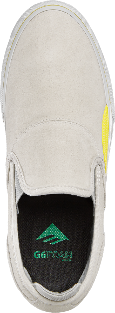 Emerica Wino G6 Slip-on Skate Shoes - Grey/Yellow