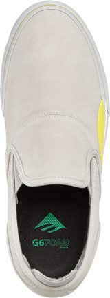 Emerica Wino G6 Slip-on Skate Shoes - Grey/Yellow