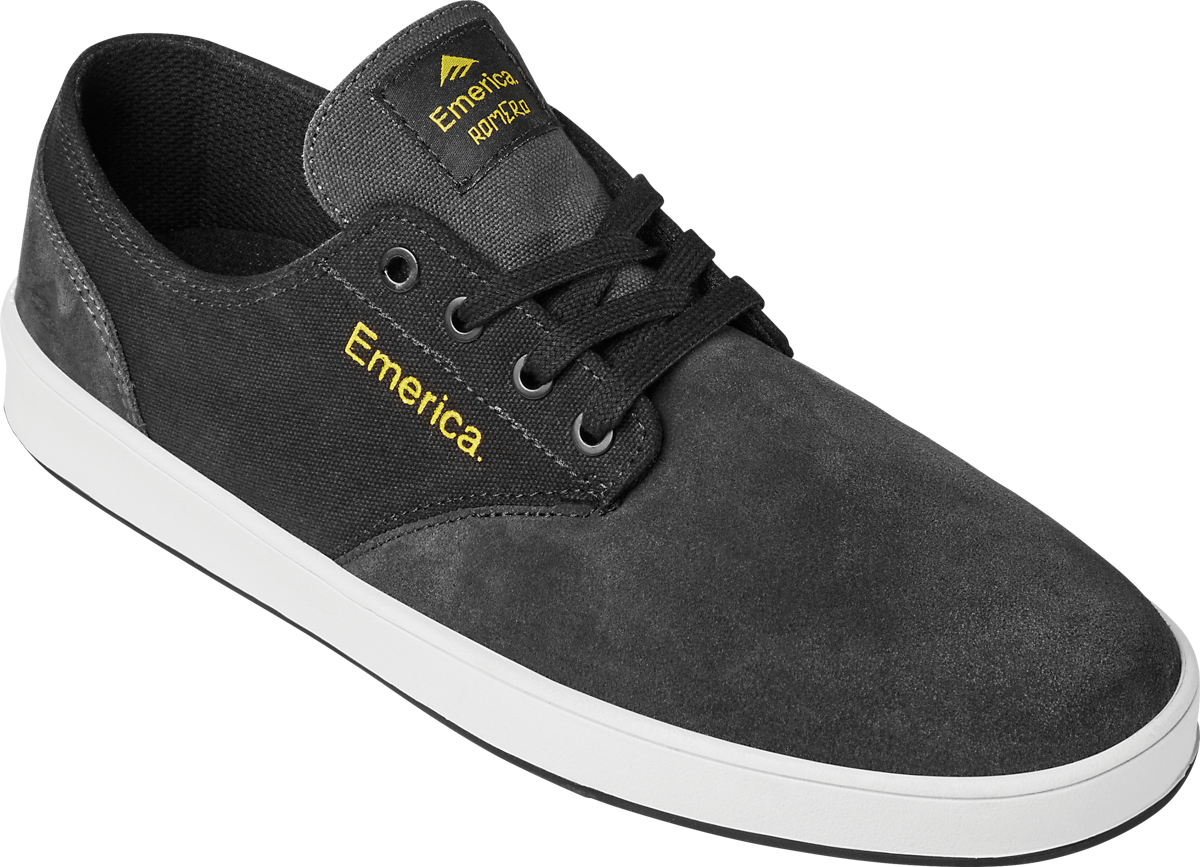 Emerica The Romero Laced Skate Shoes - Grey/Black/Yellow