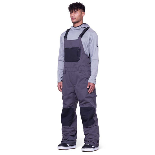 686 Men's Hot Lap Insulated Snow Bibs 2024 - Charcoal Colorblock
