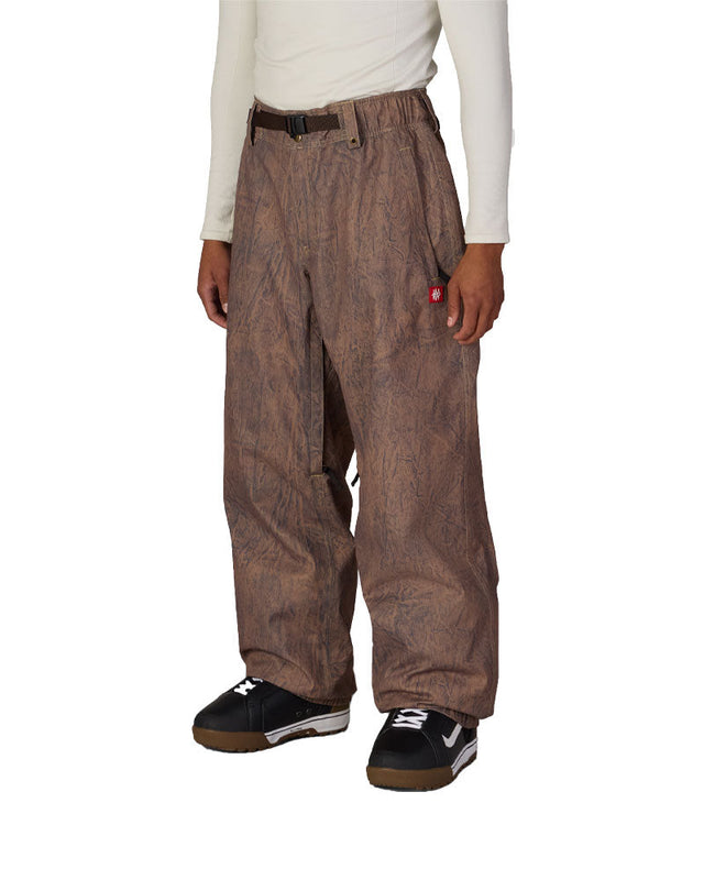 686 Men's Dojo Shell Pant - Brown Crinkle Wash - flat