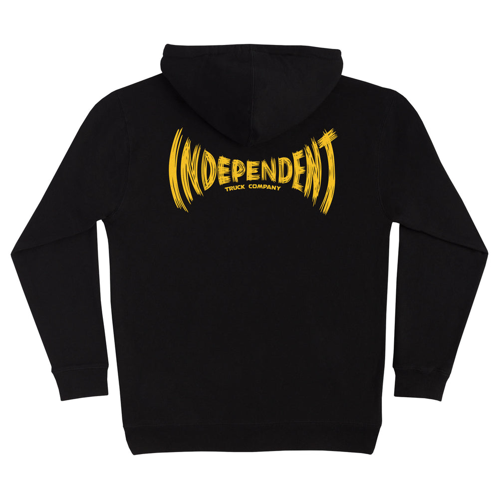 Independent Carved Span Pullover Hoodie Men's Sweatshirt - Black