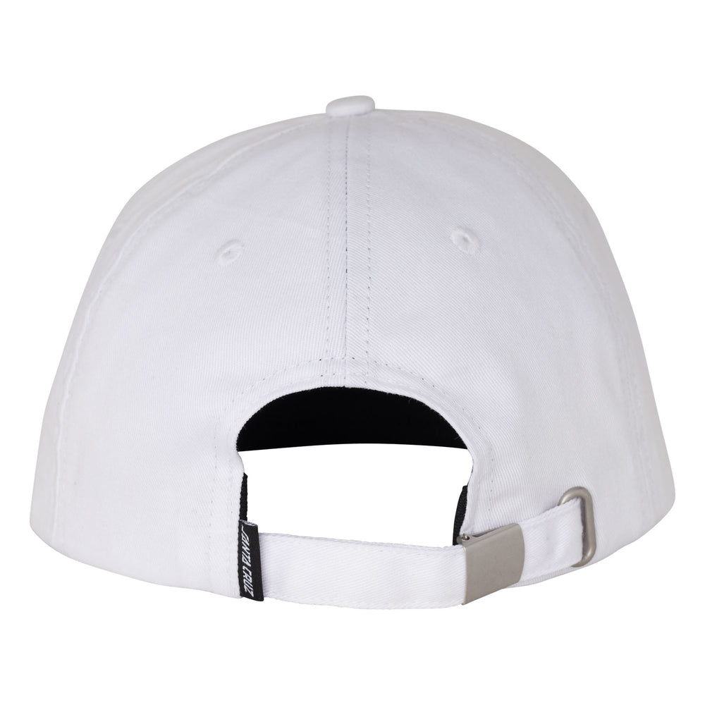 Santa Cruz Beware Dot Strapback Mid Profile Hat - White