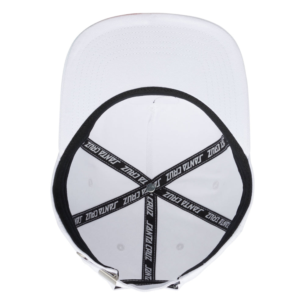 Santa Cruz Beware Dot Strapback Mid Profile Hat - White