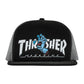 Santa Cruz Thrasher Screaming Logo Mesh Trucker High Profile Hat - Blk/Grey