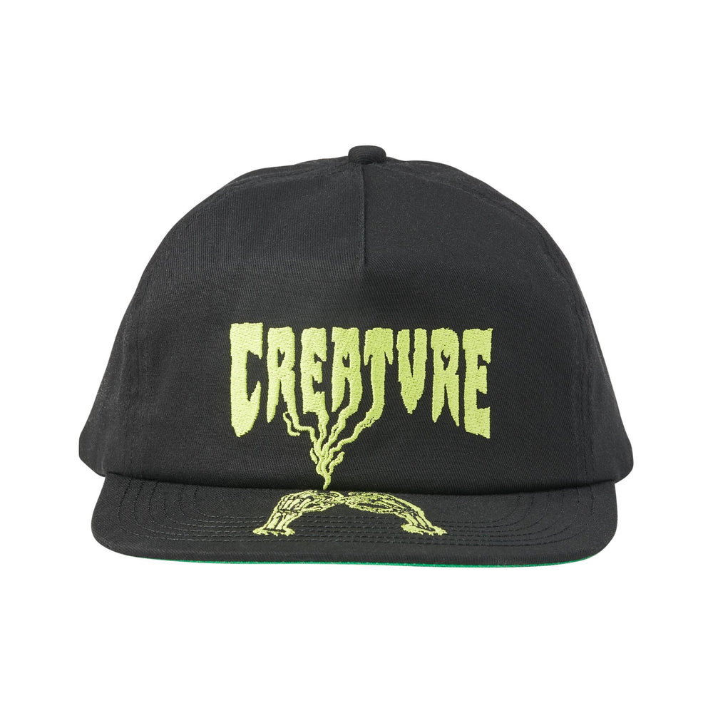 Creature Rolling In The Grave Snapback Mid Profile Hat - Black