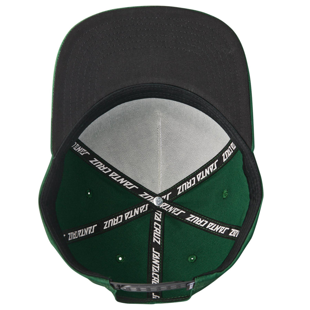 Santa Cruz Dungeon Strip Snapback Mid Profile Hat - Dark Green