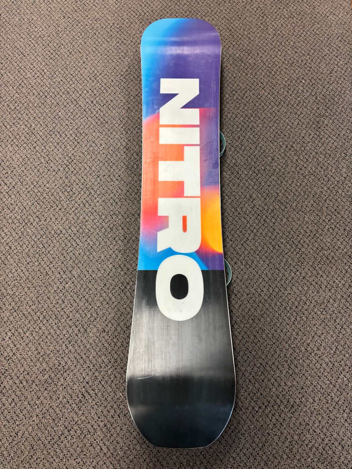 Pre Owned Nitro Prime 160cm Wide Snowboard & Union Contact Pro Bindings Large