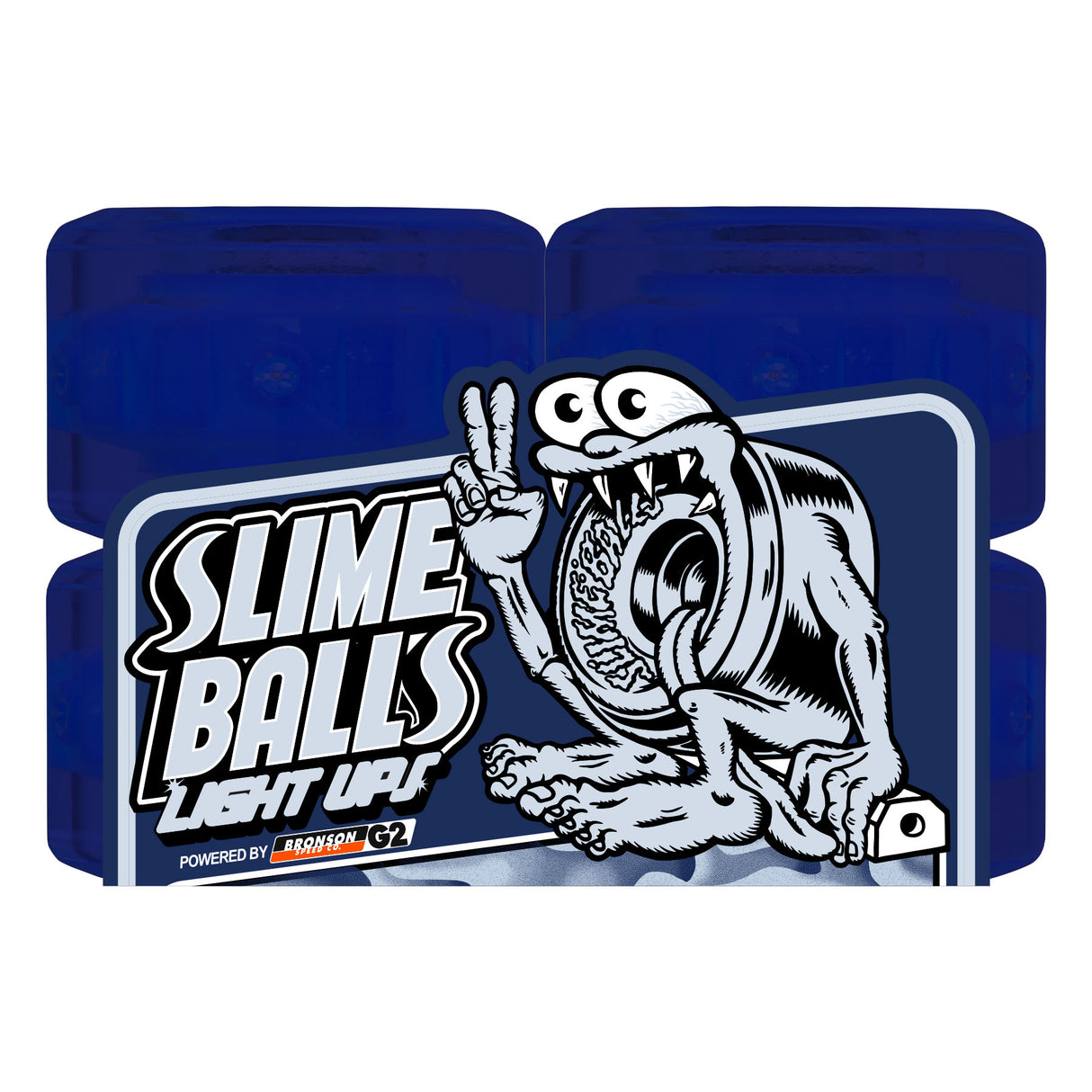 Slime Balls Ice Light Ups OG Slime Blue LED Skateboard Wheels 78a 66mm