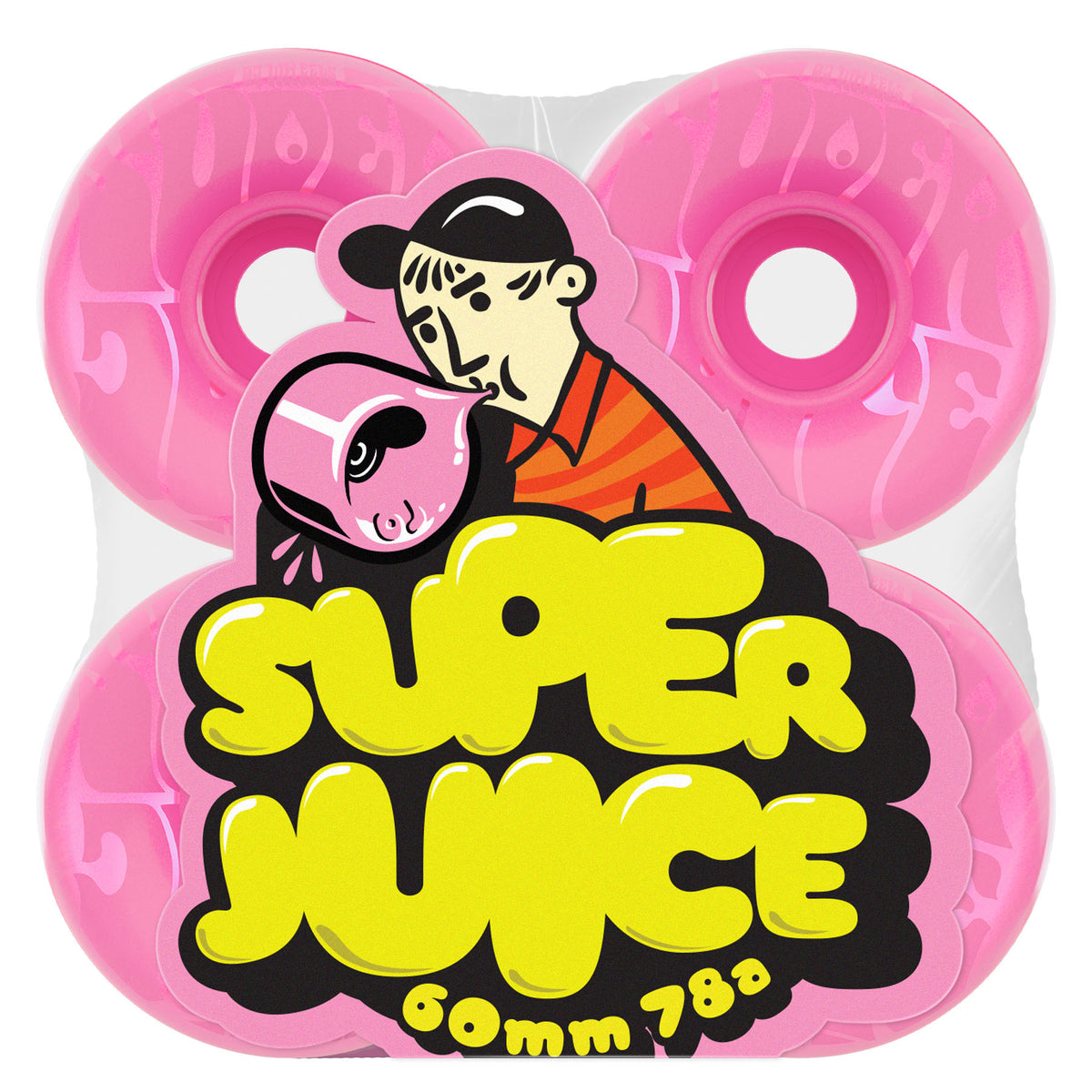 OJ Super Juice Bubble Gum Transparent Pink 78a 60mm Skateboard Wheels