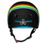 Triple 8 Certified Sweatsaver Skateboard Helmet - Black Rainbow Sparkle
