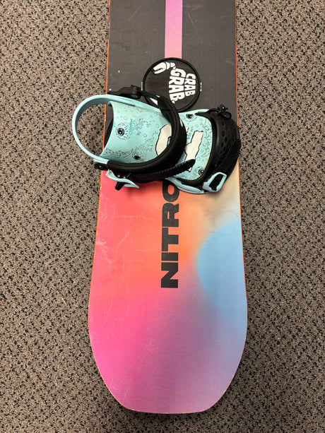 Pre Owned Nitro Prime 160cm Wide Snowboard & Union Contact Pro Bindings Large