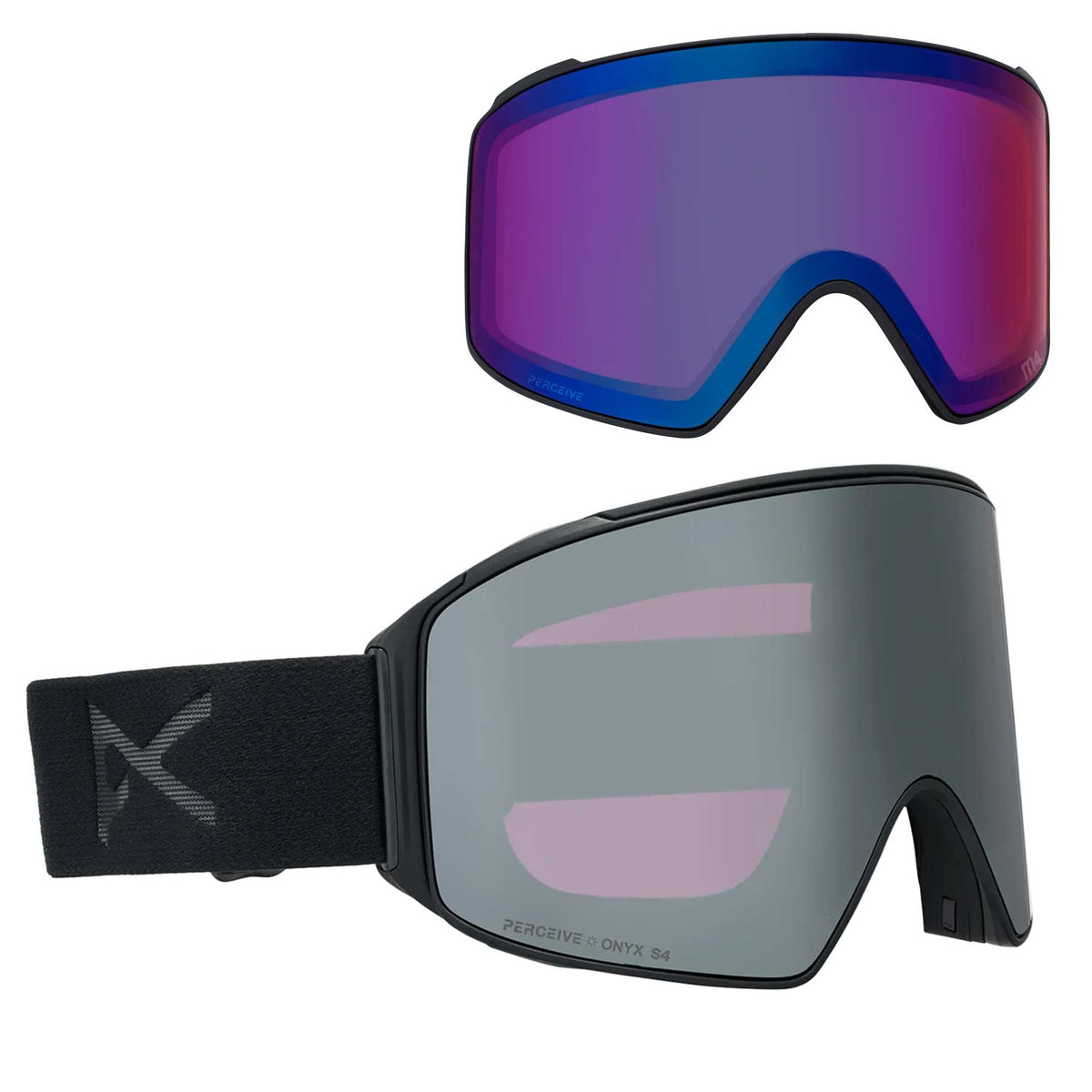 Anon M4 Cylindrical Goggles + Bonus Lens + MFI® Face Mask - Smoke with Perceive Sunny Onyx Lens 2027