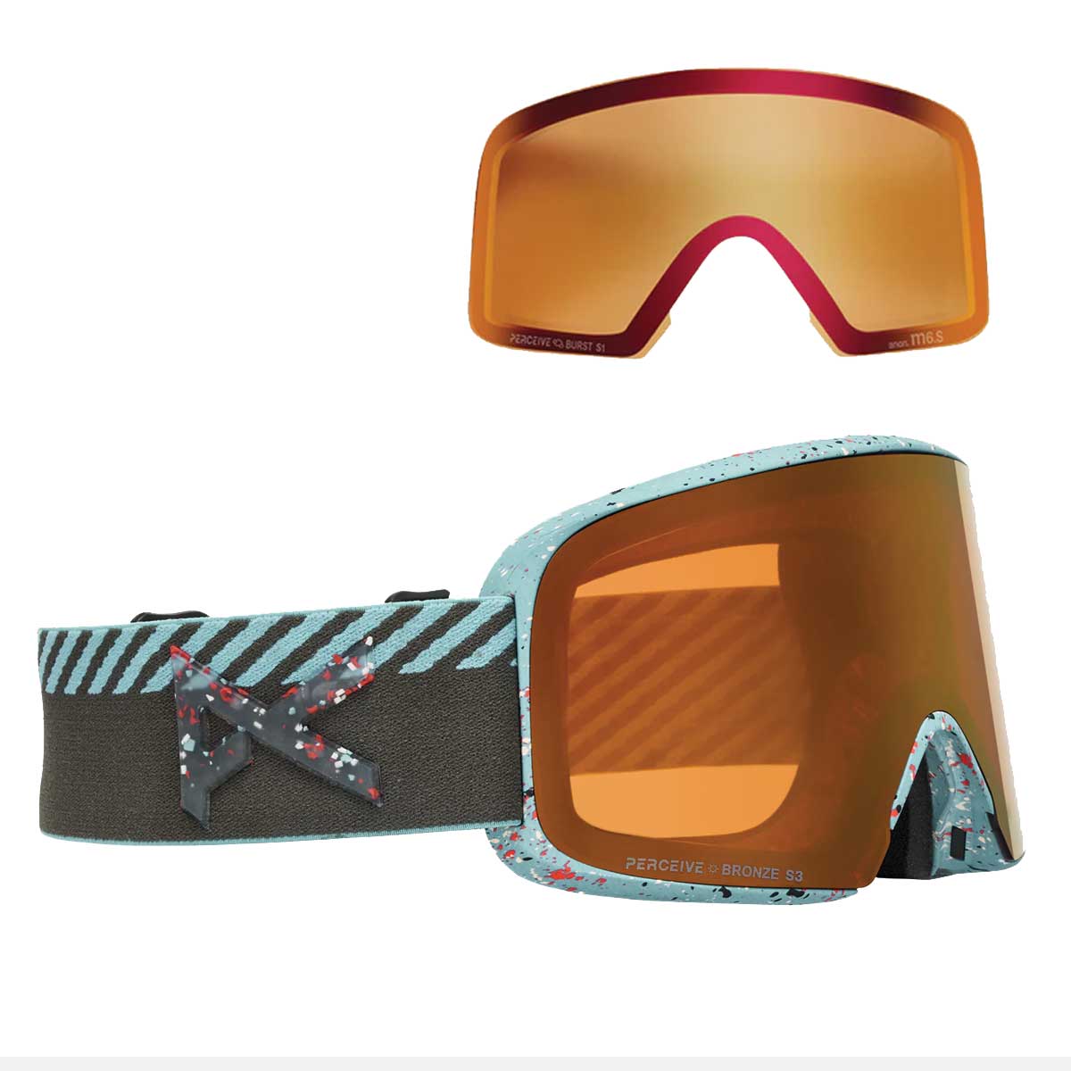Anon M6 Goggles + Bonus Lens + MFI® Face Mask - Alpine Terra/Perceive Sunny Bronze