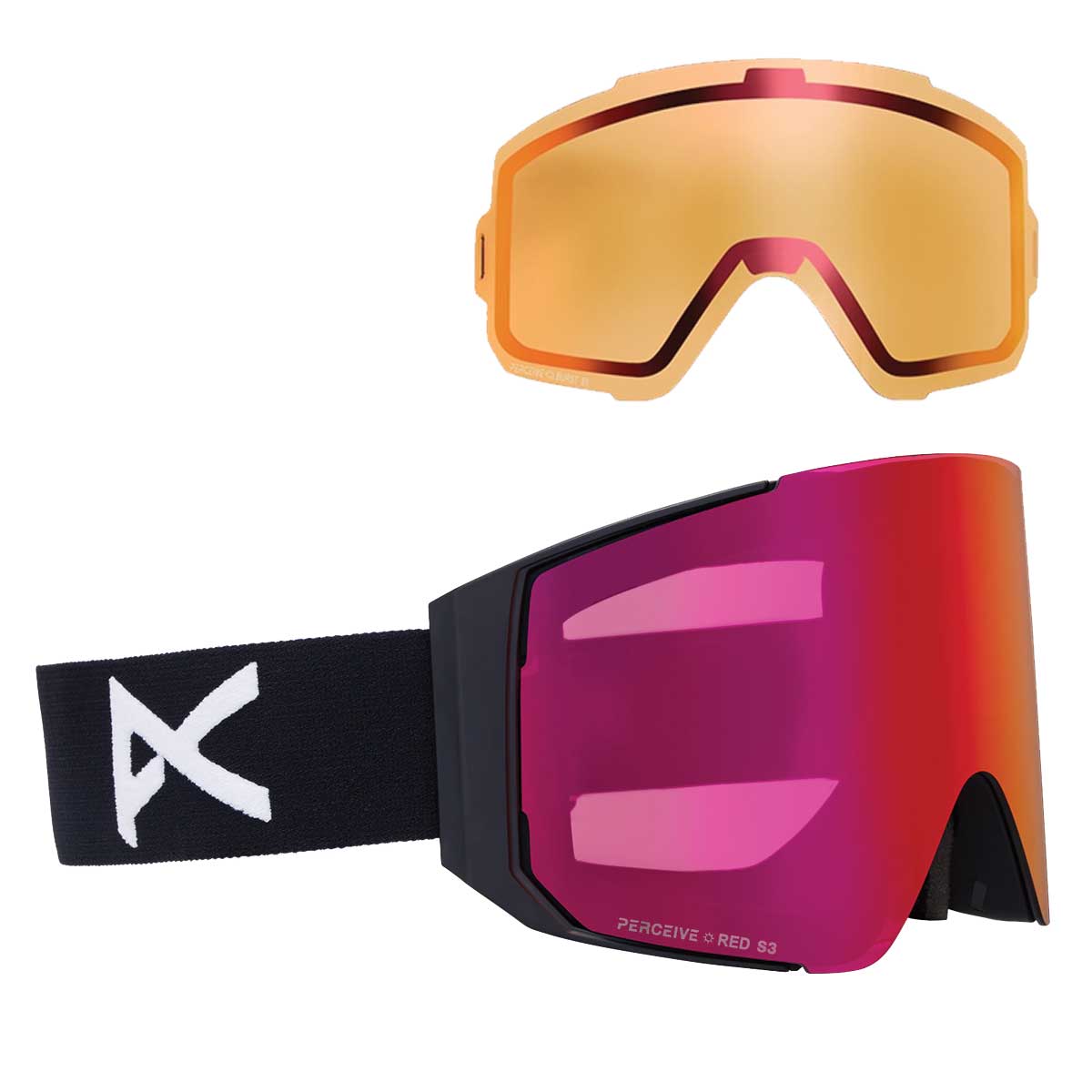 Anon Sync Goggles + Bonus Lens - Black/Perceive Sunny Red 2026
