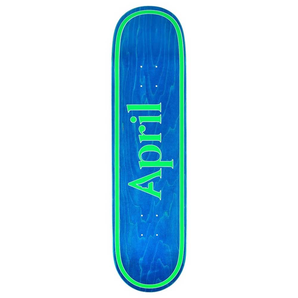 April Team Og Logo Blue/Green Skateboard Deck 8.25"