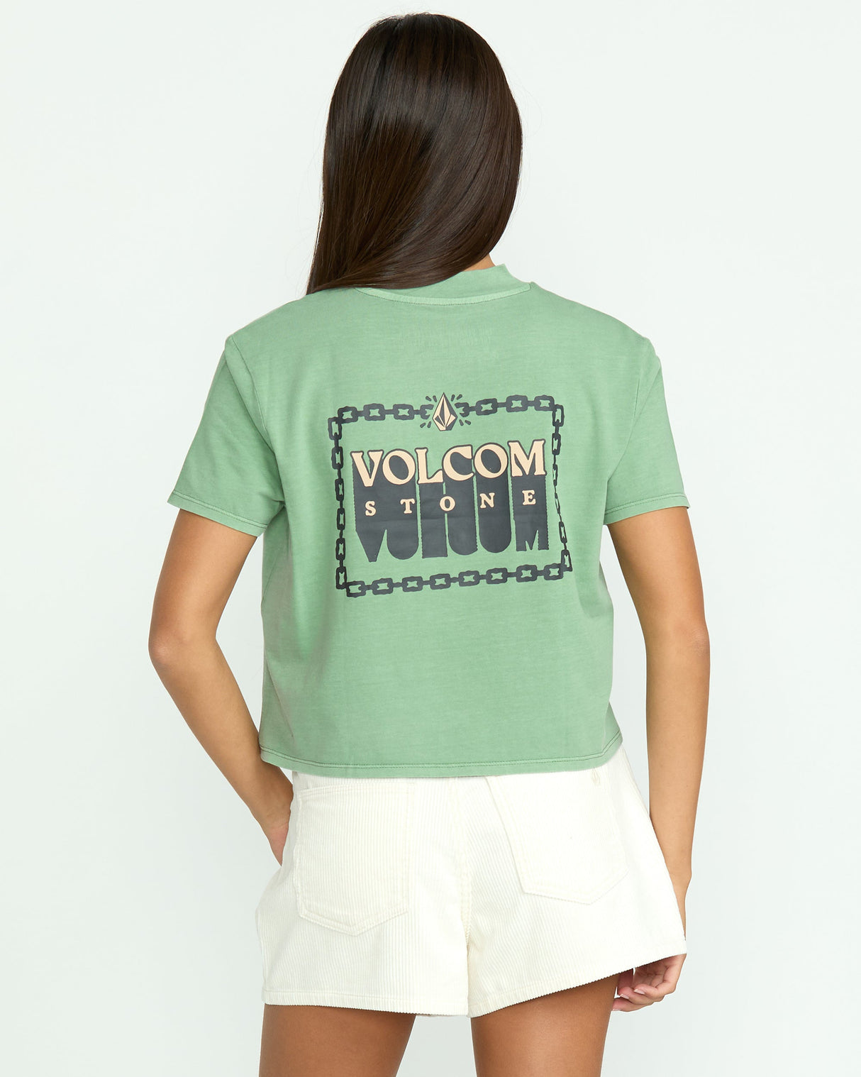 Volcom Women's Dial Crop Short Sleeve Shirt