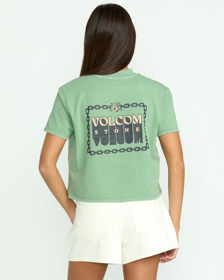 Volcom Women's Dial Crop Short Sleeve Shirt