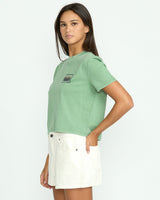 Volcom Women's Dial Crop Short Sleeve Shirt
