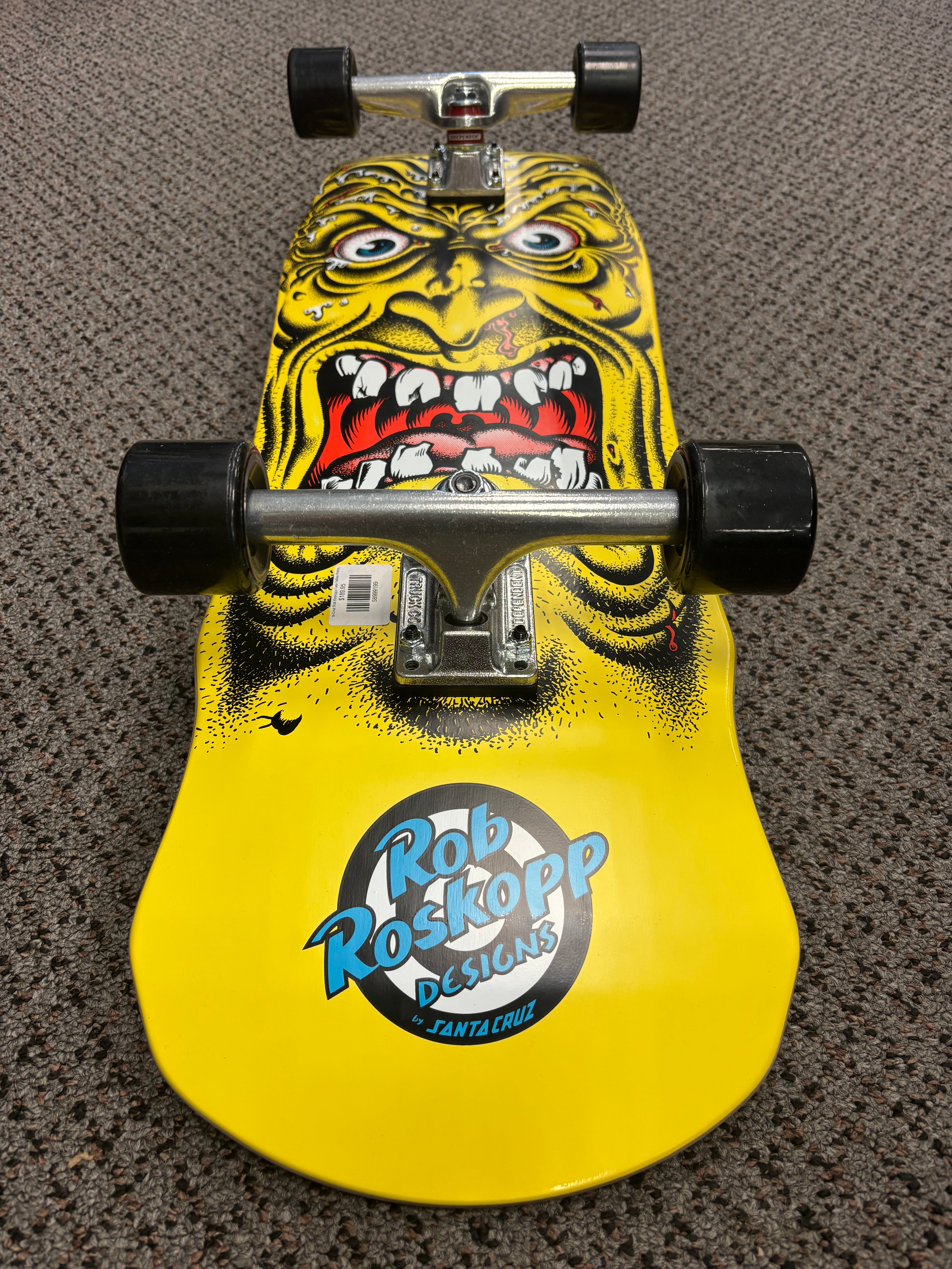 Santa Cruz Rob Roskopp Face Yellow Reissue Skateboard Deck 9.5