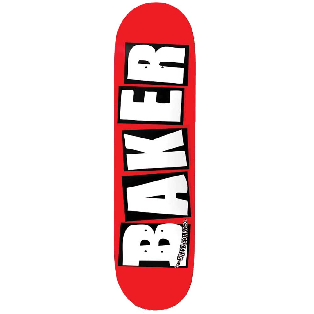 Baker Skateboard Brand Logo Red/Wht Skateboard Deck 8.5"